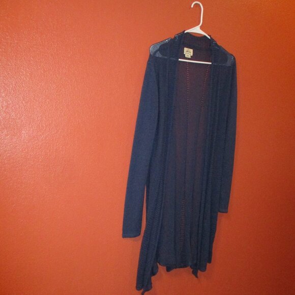 Ariat Woman Medium Dark Blue Long Sleeve Travel Vacation Wrap Sweater - Picture 2 of 9